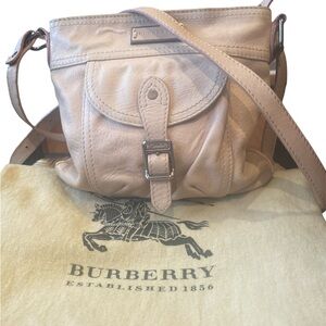 Vintage Burberry Whisper pink  Lambskin Leather Messenger Crossbody Bag